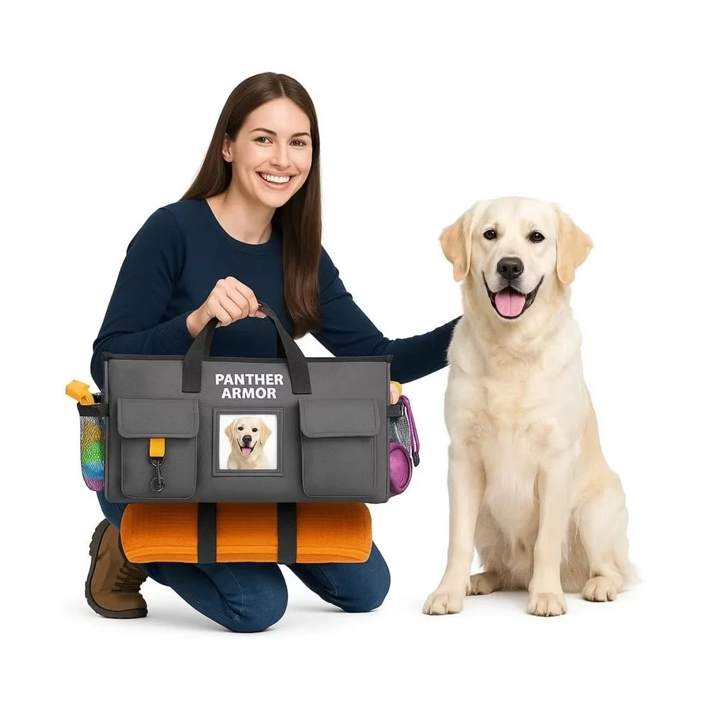 Panther Armor Dog Travel Bag 2-in-1‎ Portable Over Door Storage Slate Gray