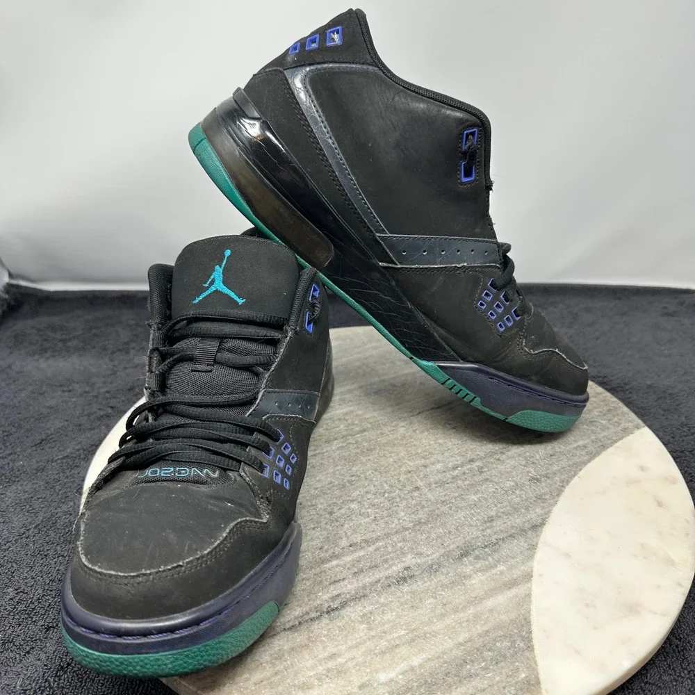 Jordan Flight 23 Mens Basketball Shoes Size 9.5 Black Teal Purple 317820-013