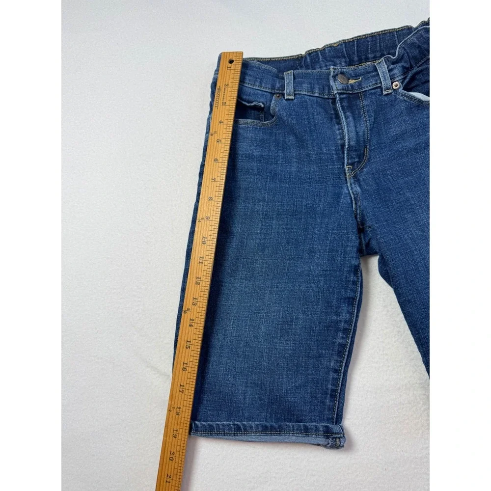 Classic Levi Strauss & Co Women Size 26 Denim Bermuda Shorts Indigo Blue Stretch