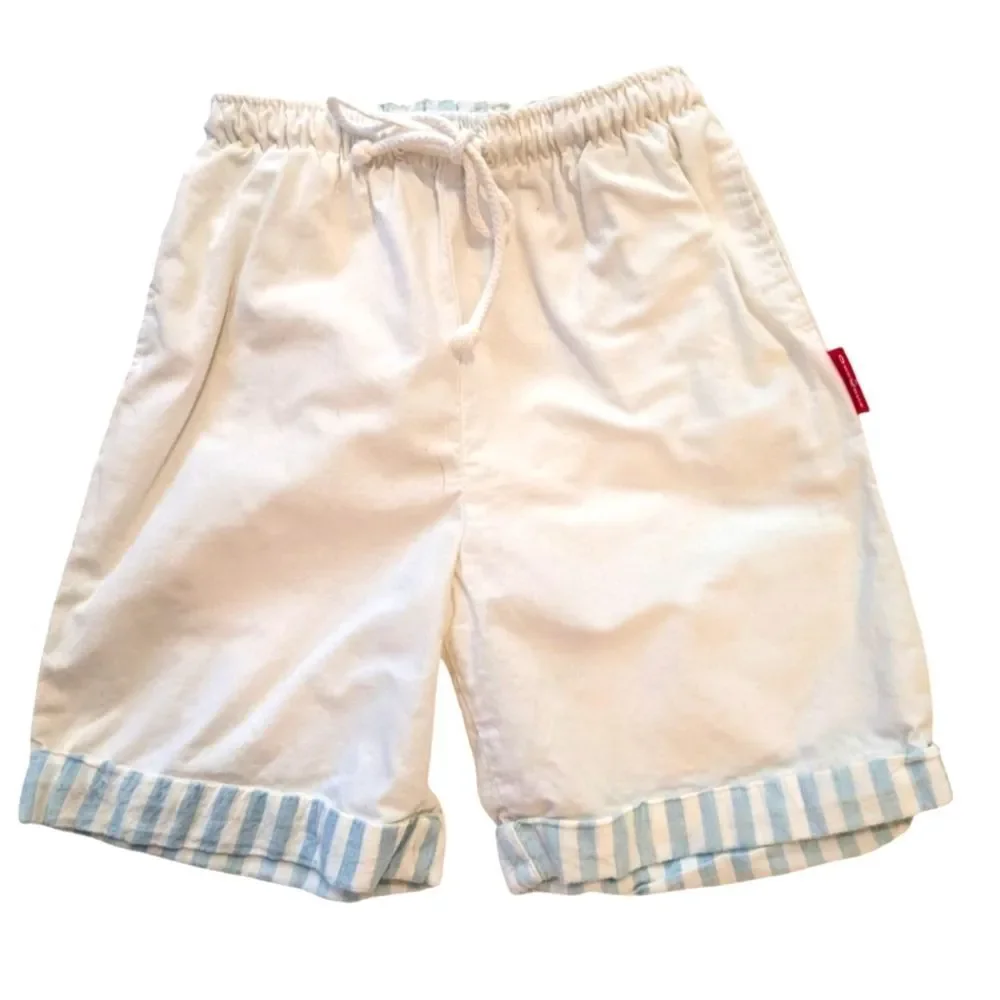 Oshkosh B'gosh Vintage White And Blue Striped Shorts Youth Size‎ 8