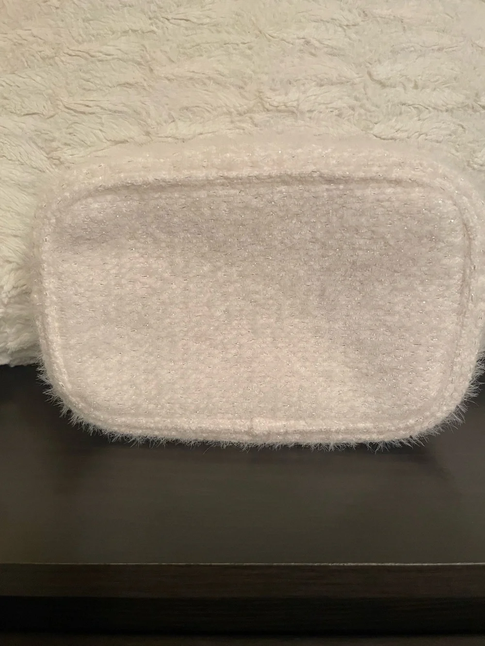 CHANEL white faux