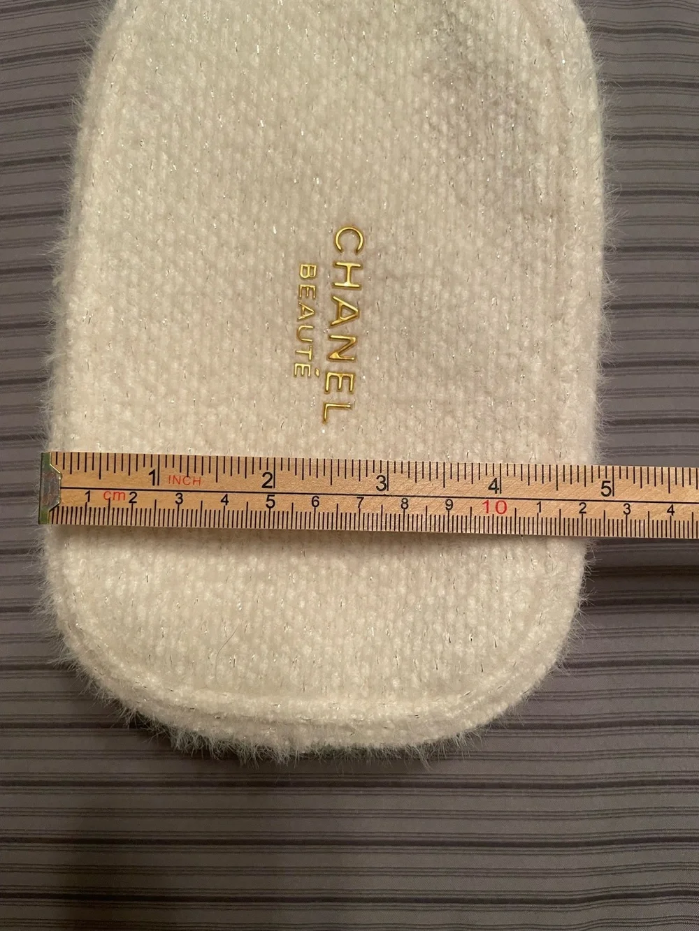 CHANEL white faux