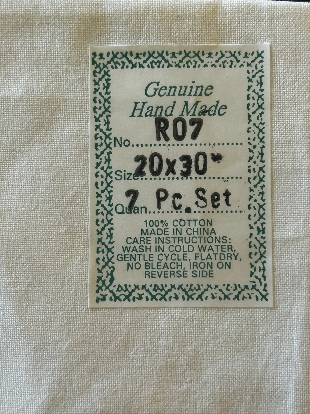 N/A set embroidered