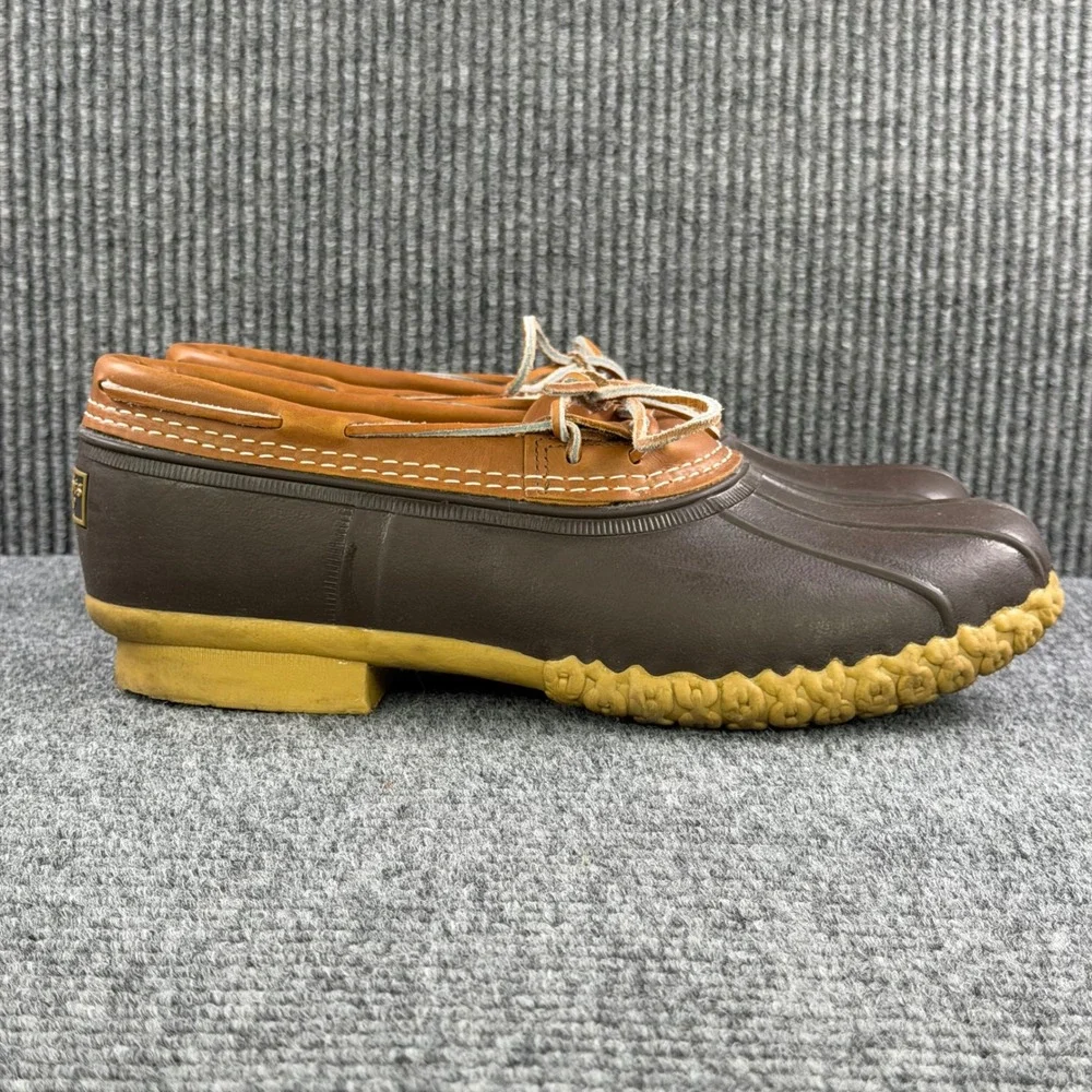 LL Bean Rubber Moc Bean Boots Mens 12 M Brown Tan Waterproof Shoes 175061 USA