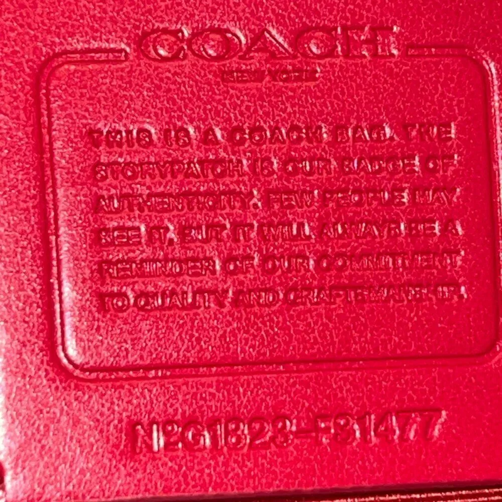 COACH ABBY DUFFLE SHOULDER & CROSSBODY STRAP BROWN SIGNATURE & RED NWOT 12