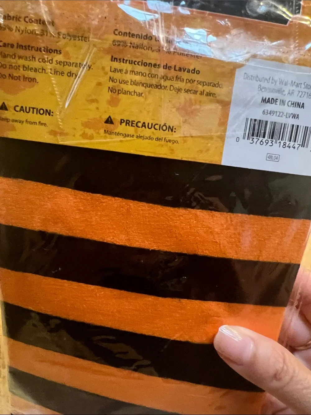 #3031**Halloween Women's Orange and Black Striped Witch Tights - Unbranded