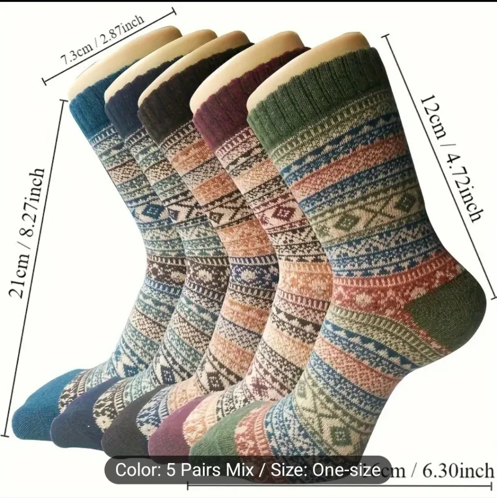 5 Pack Womens Socks Cozy Crew Size OS