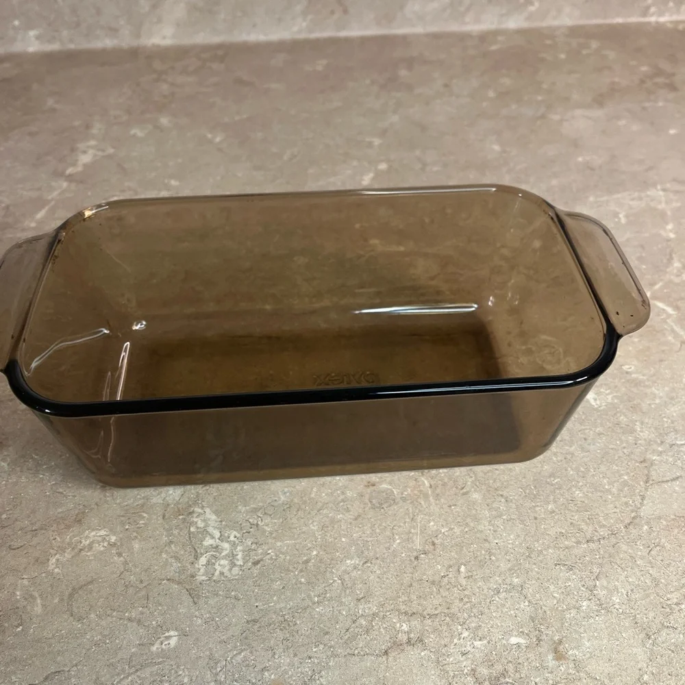 Pyrex Amber Glass Loaf Pan with Handles