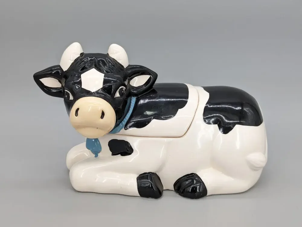 Vintage Ceramic Black White Farm 11