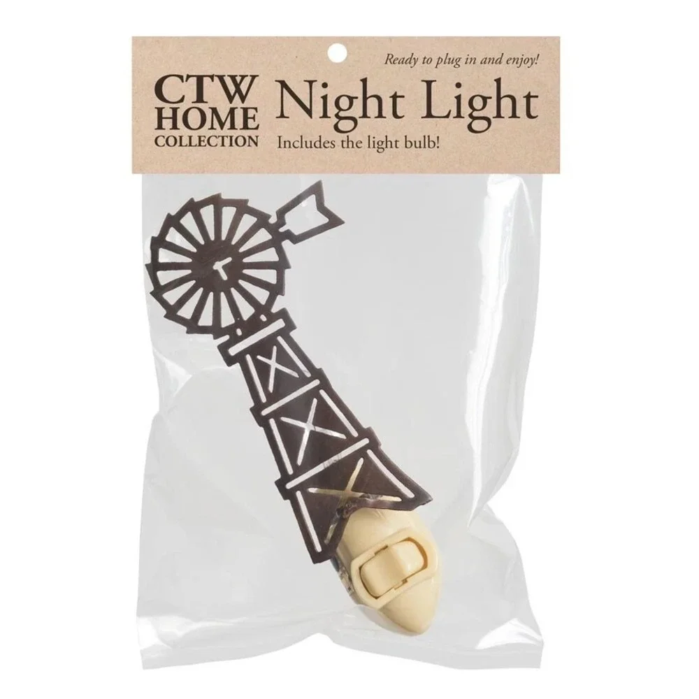 Farmhouse Windmill Night Light - Laser Cut Metal - On/Off Switch - Bulb Included