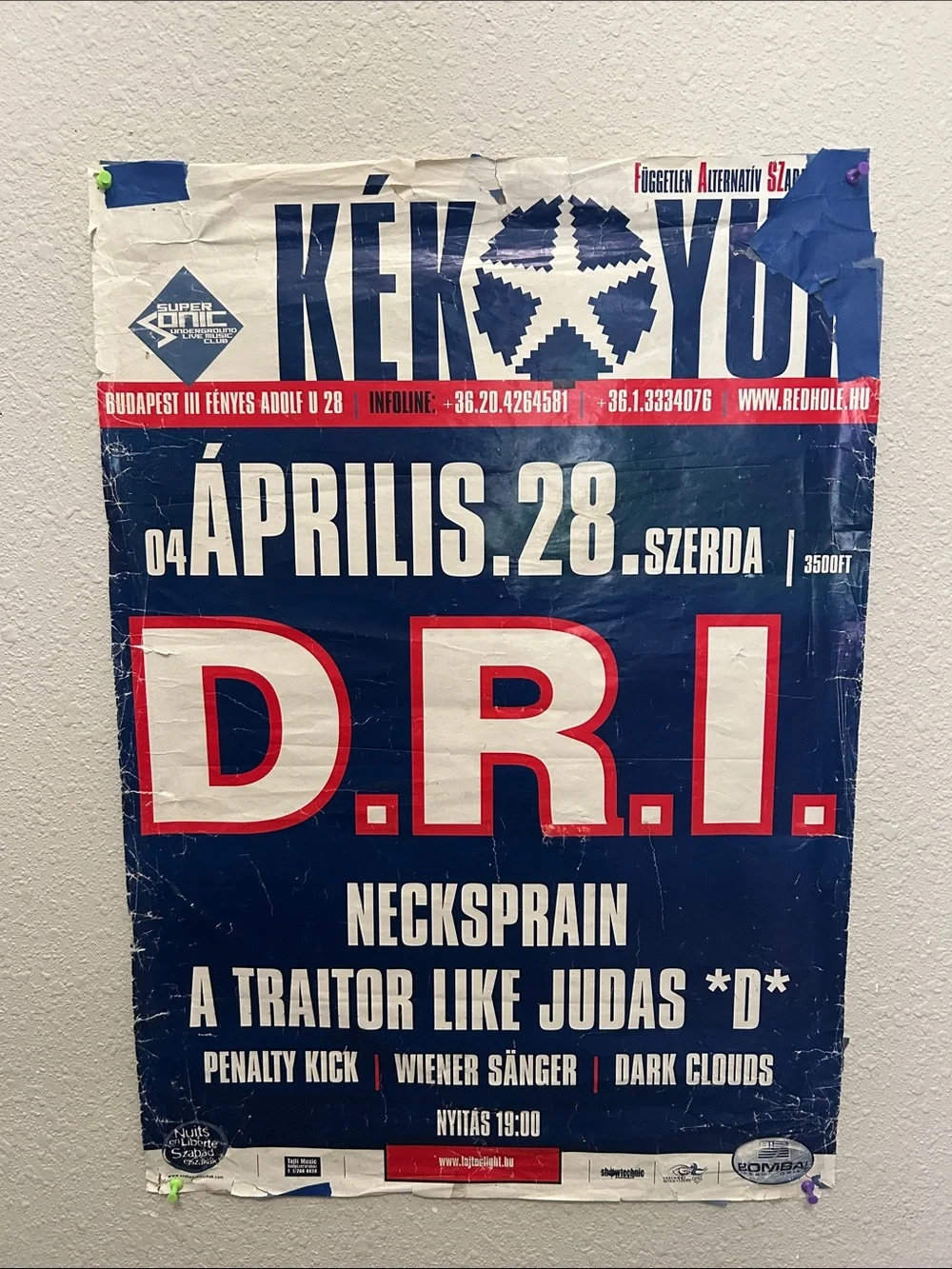 Unbranded Blue and Red D.R.I. Concert Poster - Europe tour Harold gave it to me