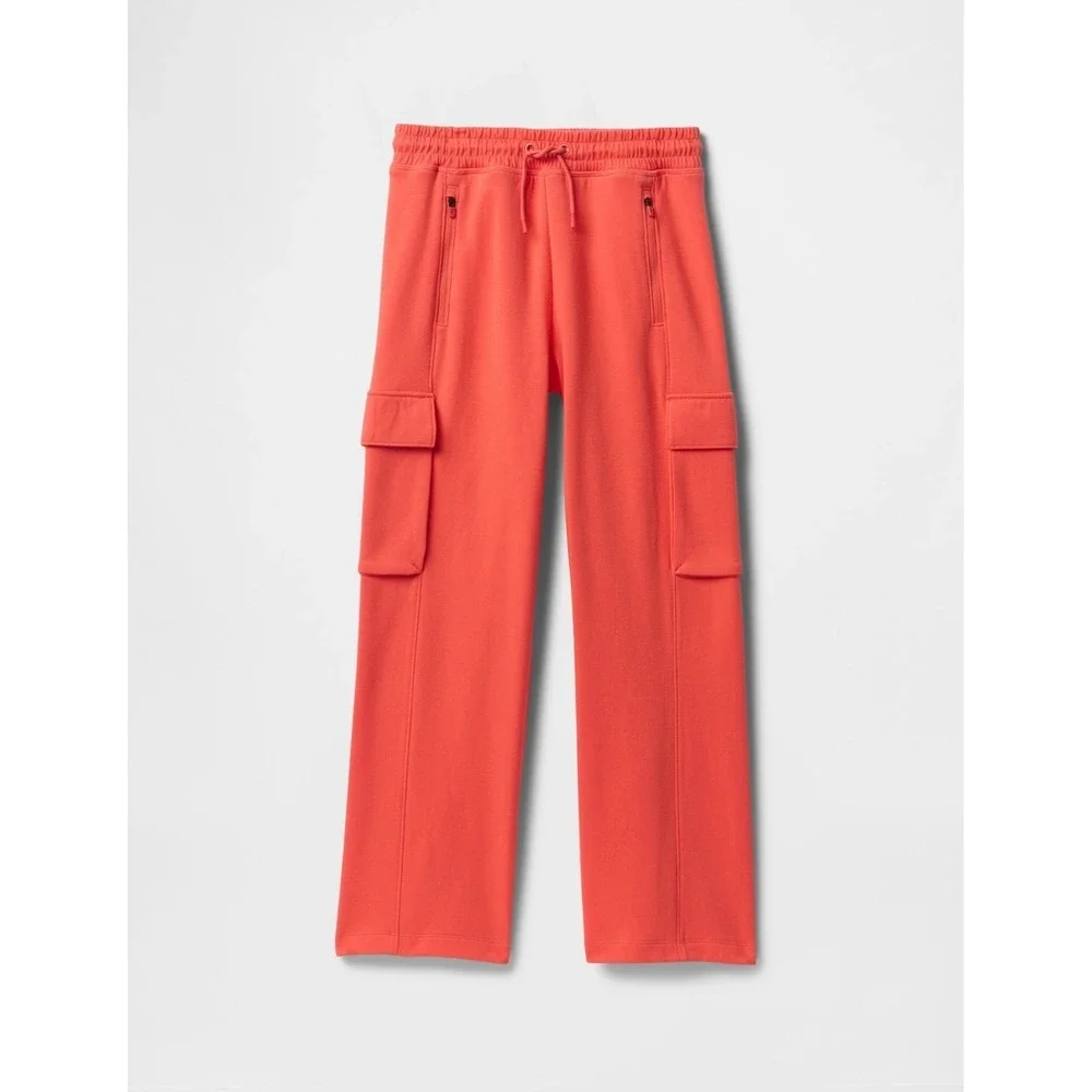 NEW GAP KIDS SWEATPANTS JOGGERS ORANGE $50 CARGO PANT FLEECE XL 12‎