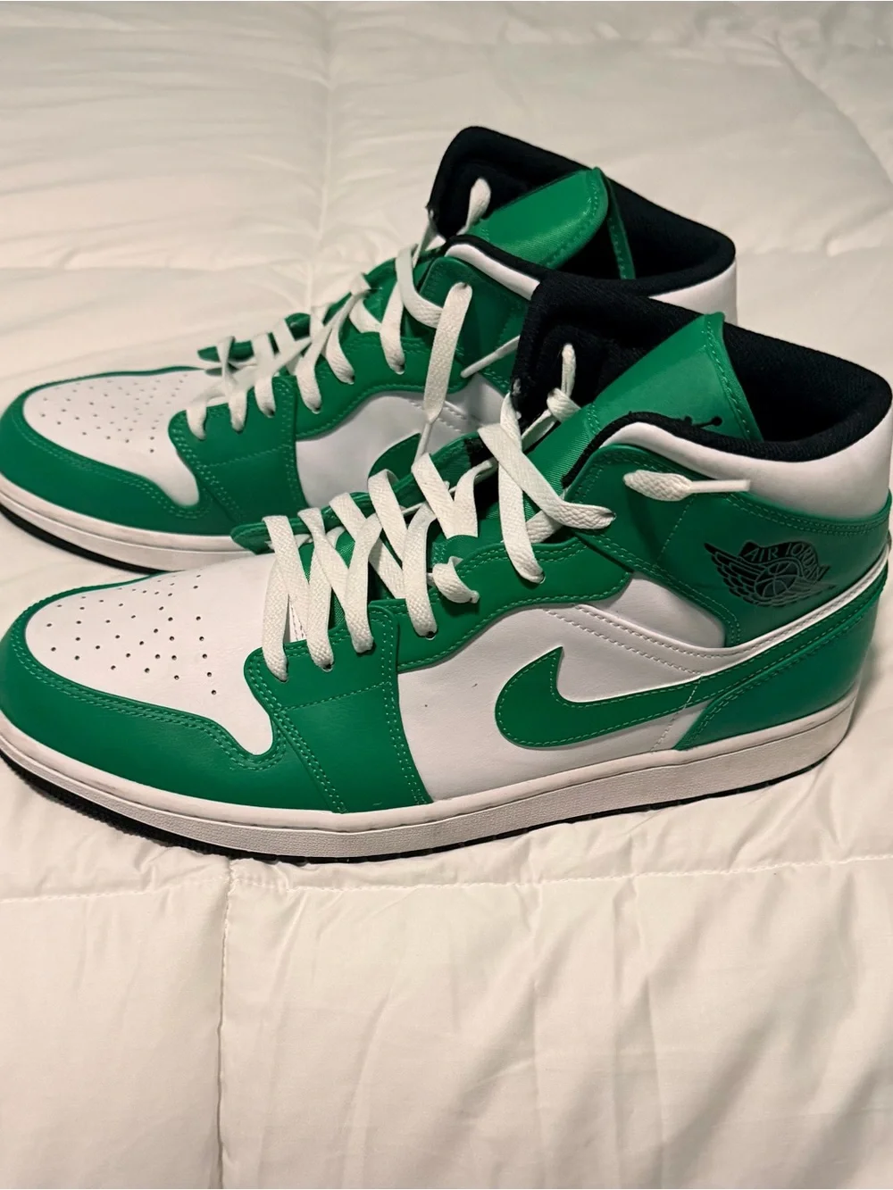 Jordan Mid-Top Sneakers in White and Green
