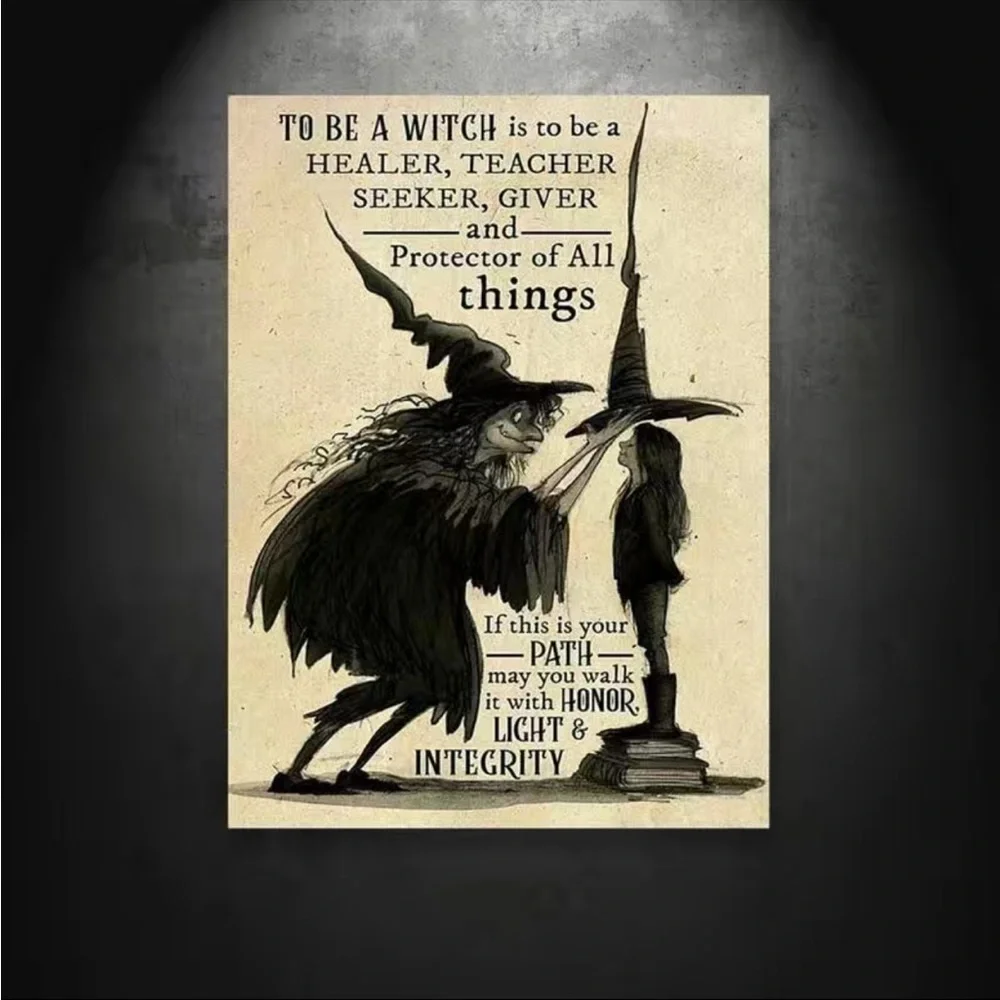 To Be a Witch: Canvas Print Wall Art Print! (No Frame)‎ 8.3”x11.8” inch 21x30cm