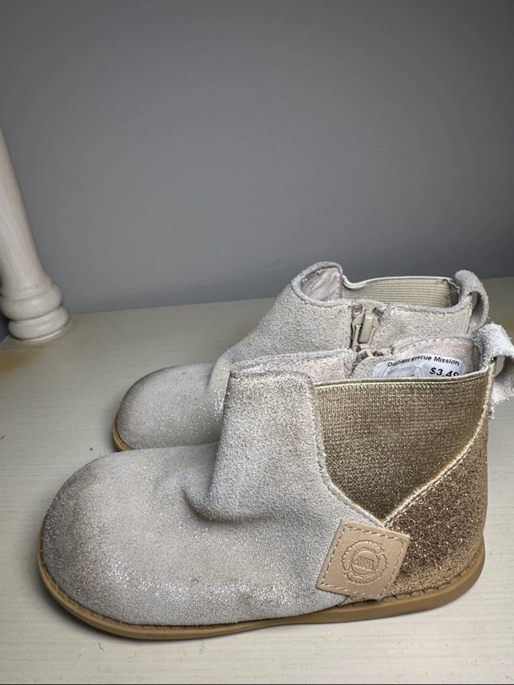Livie & Luca Sparkle Light Grey Kids Ankle Boots