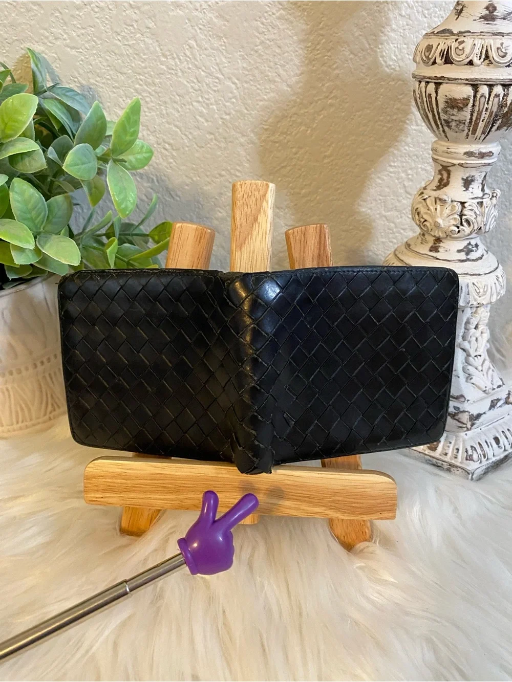 Bottega Veneta Black Intrecciato Leather Bifold Wallet