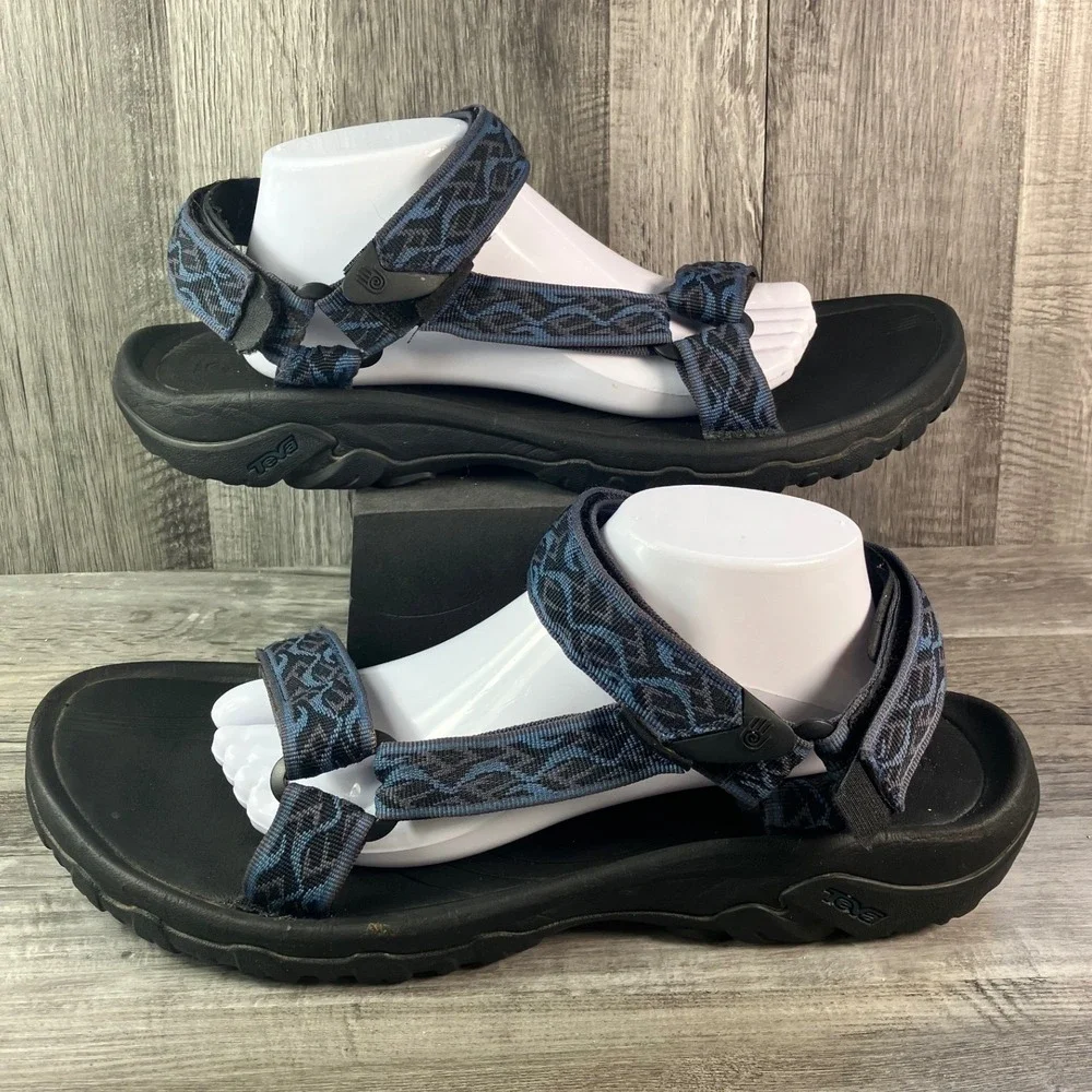 Teva Hurricane 4 Men's 13 Wavy Trail Navy Blue Sport Hiking Sandals 1093379