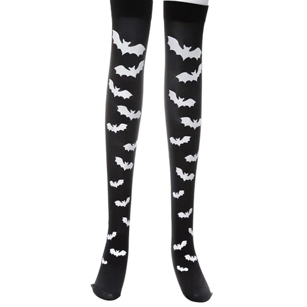 Black Batty Bats Thigh High Over Knee Stocking Socks