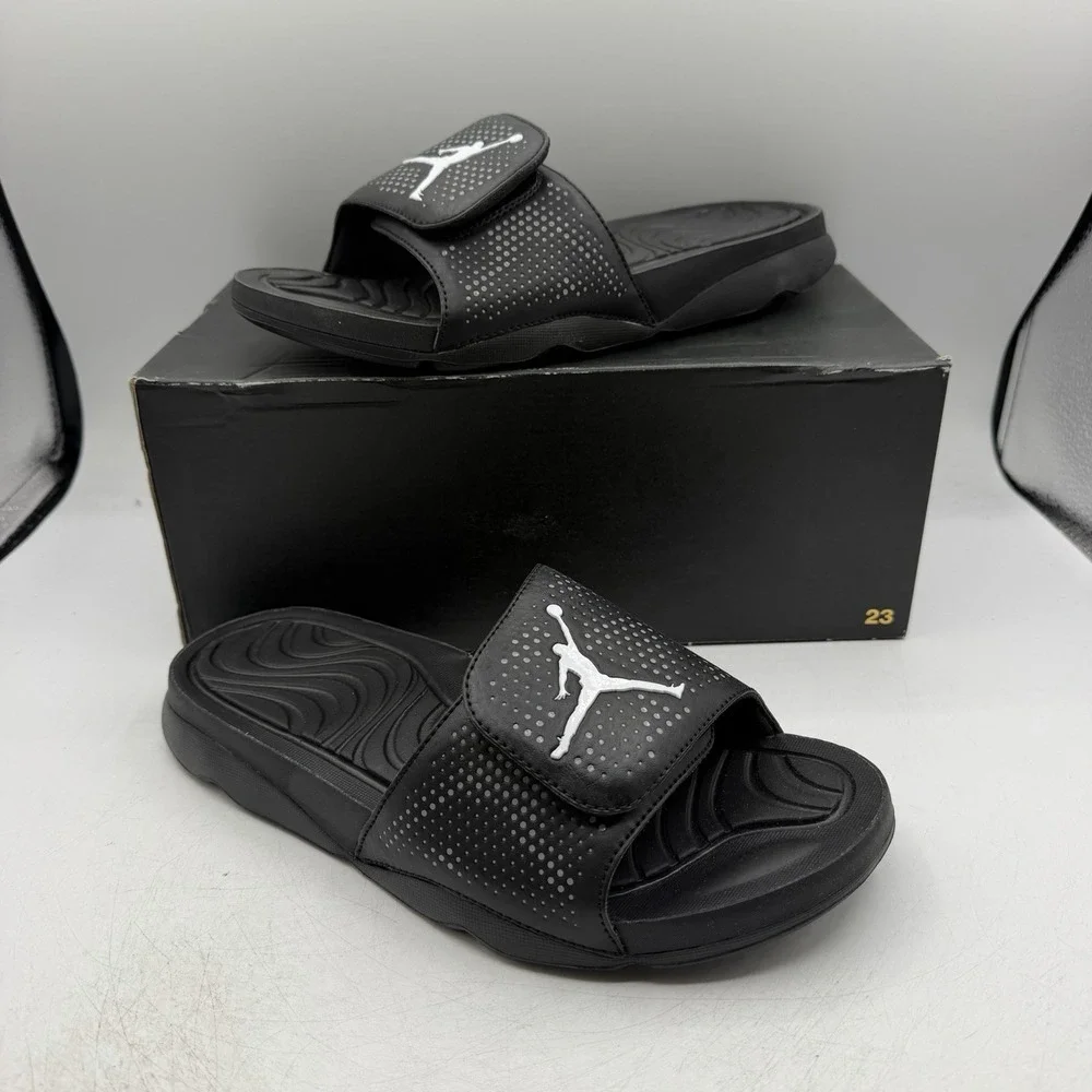 Nike Air Jordan Hydro 5 Slides Sandals Mens Sz 13 Black/White Slip On 820257-010