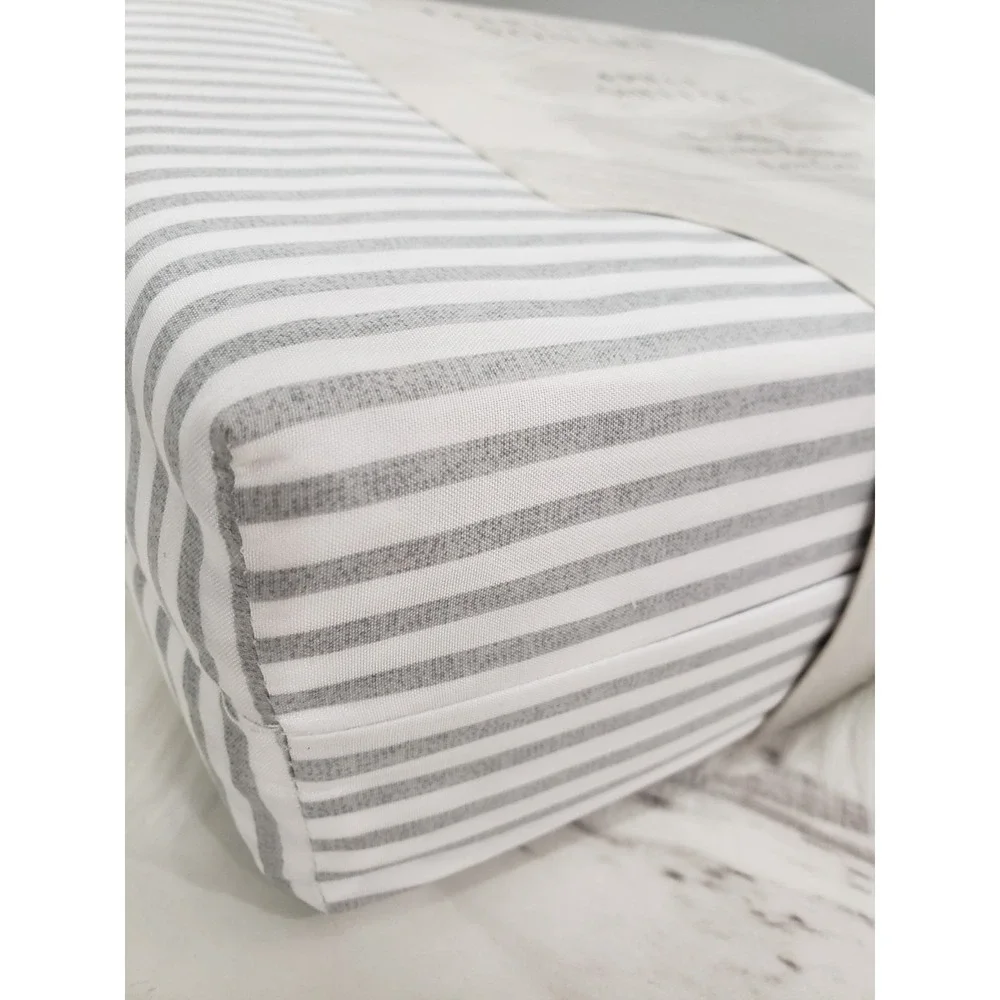 GRAY WHITE STRIPE FAIRFIELD SQUARE 4 PIECE SHEET SET CALIFORNIA KING CALI FITTED