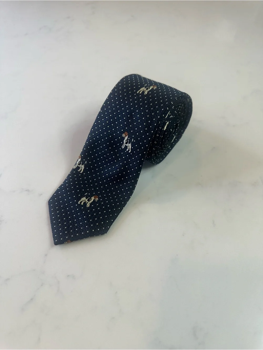 Banana‎ Republic Slim Tie | Navy Blue (Fox Terrier)