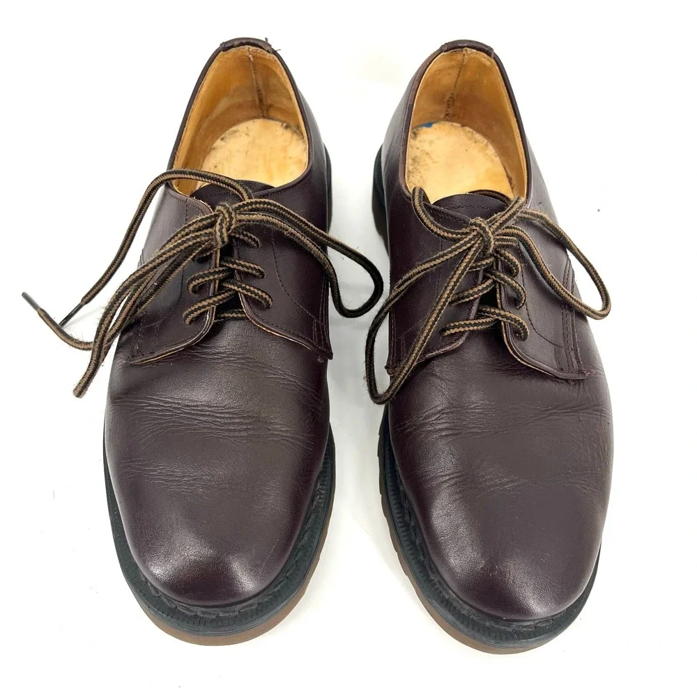 Dr Marten's Brown Leather 1461 4-eye Brown Oxford Lace up Made in England Men 6‎