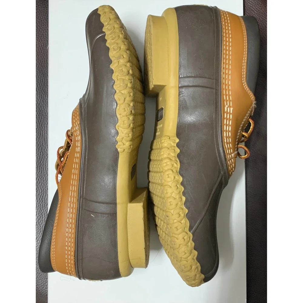 L.L.‎ Bean Duck Boots Mens 14M Brown Gumshoe 3-Eye Waterproof Leather Rain Boots