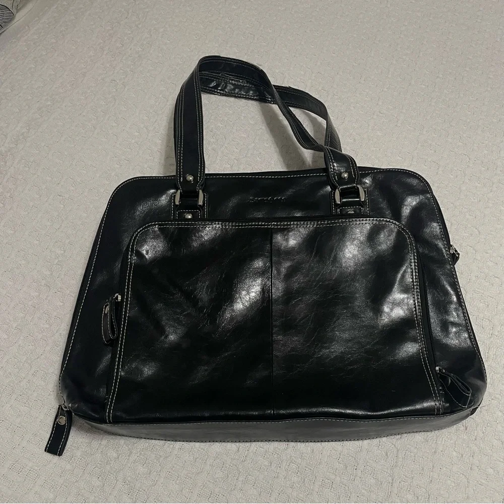 Samsonite Black‎ Leather Laptop Briefcase Tote