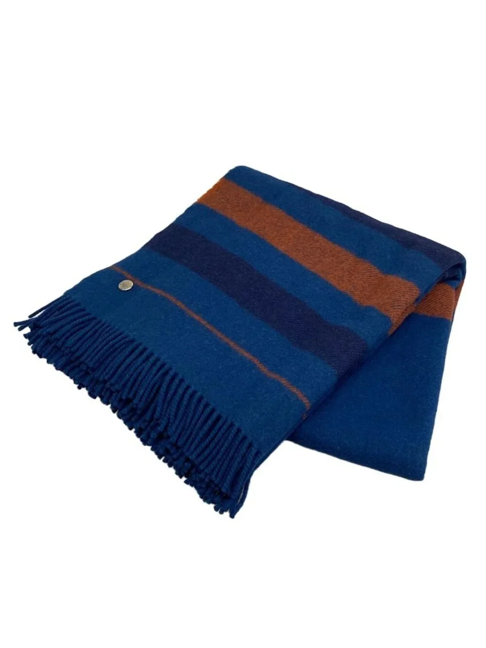 Hermes Rocabar 02 Bleu de Prusse Clou de Selle Sellier Buttons Border Blanket