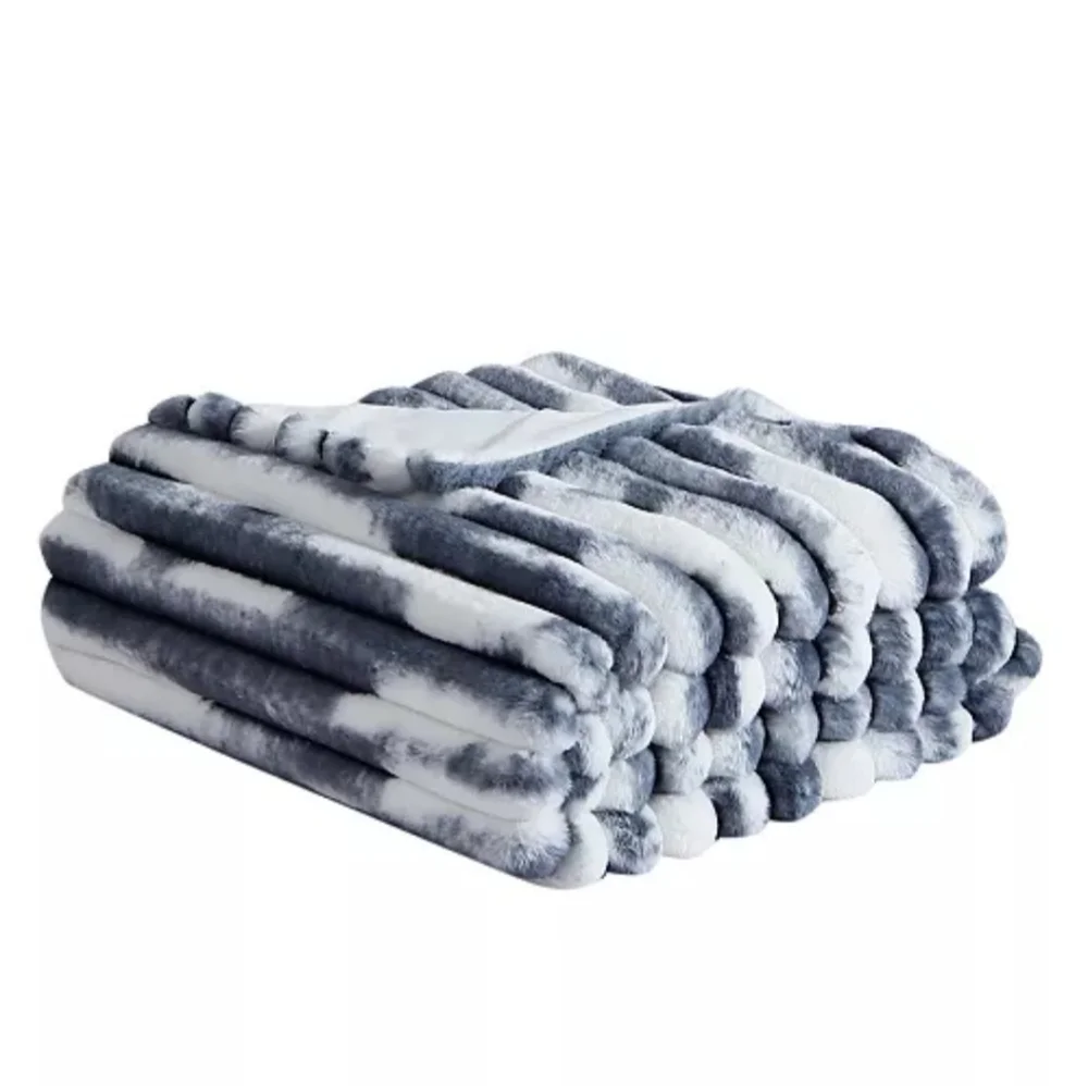 Faux Fur Plush Throw Blanket, 60