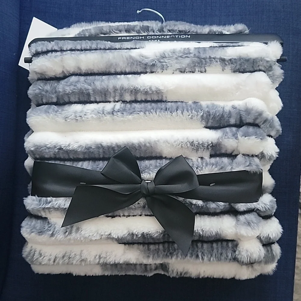 Faux Fur Plush Throw Blanket, 60