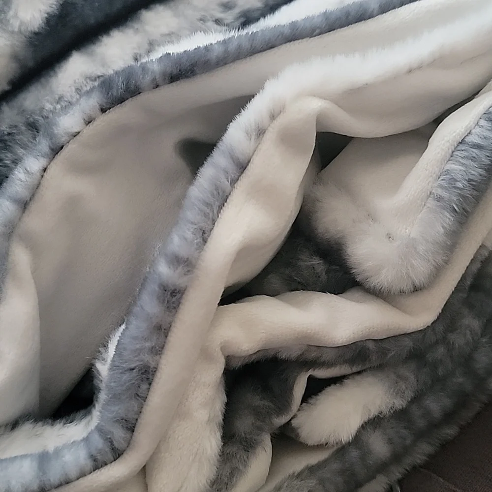 Faux Fur Plush Throw Blanket, 60
