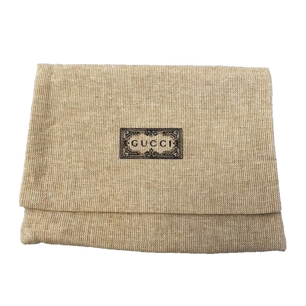 Authentic Gucci‎ Dust Bag Cotton Beige Small Foldover Pouch Travel Storage Gift