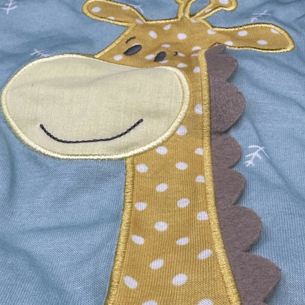 Demdaco Baby Lovey Giraffe Squeaks Crinkle Security Blanket 11x16 Teether Sherpa