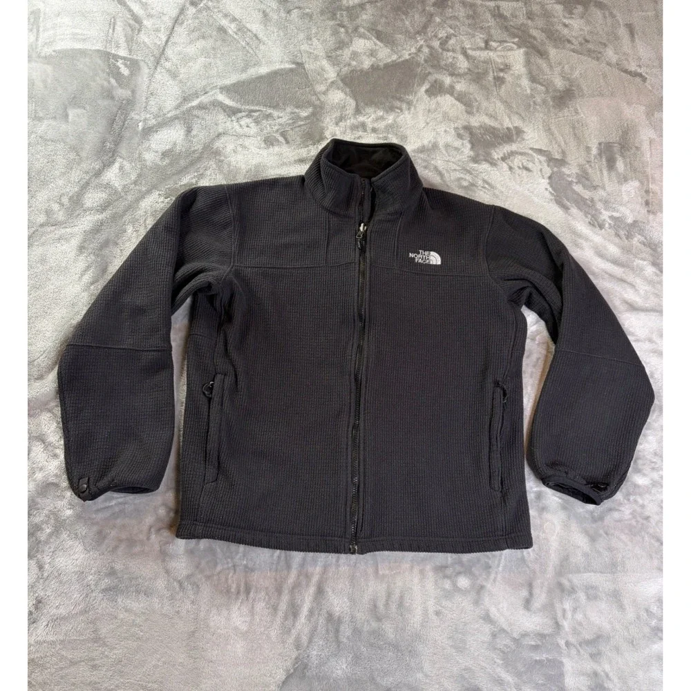 The North Face Jacket Mens M Black Full Zip Zippered Pockets