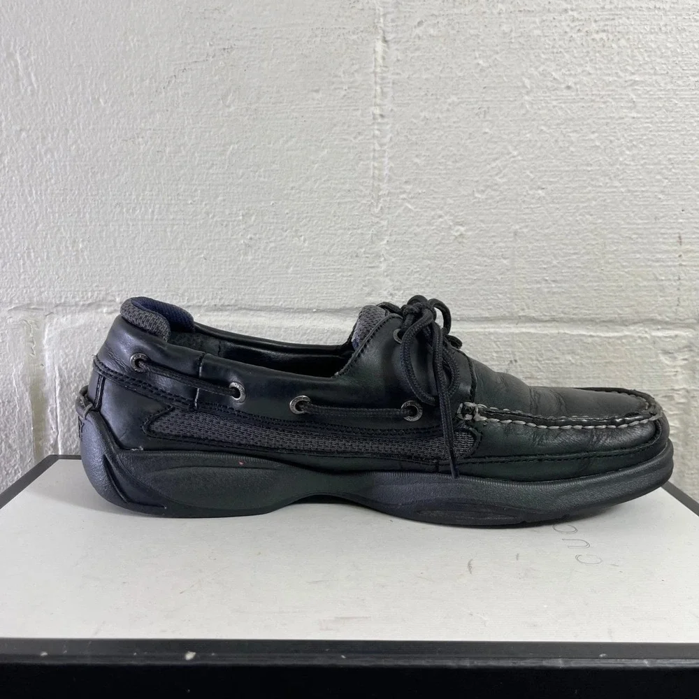 Sperry Top Sider 0773507 Black Leather Boat Shoes‎ 2 Eye Men's Size 11 M