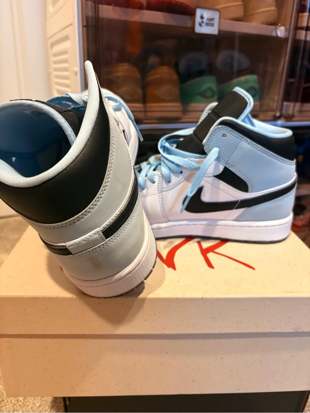 Men’s Jordan 1s Light Blue, Black, White