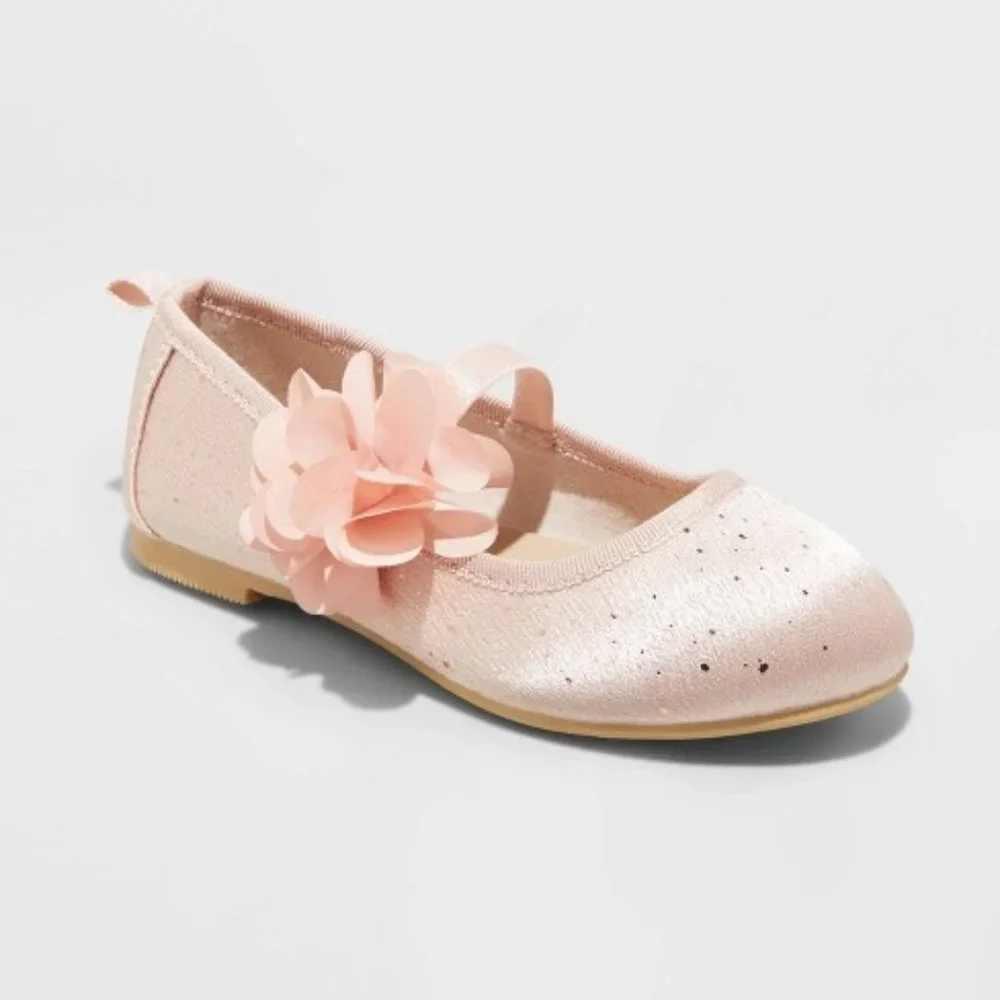 Cat & Jack Pink Flower Mary Jane Dress Shoe Toddler Sz 5