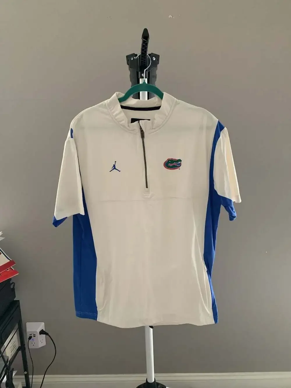 Jordan Florida Gators Short Sleeve 1/2-Zip Pullover Jacket Off-White Size Large