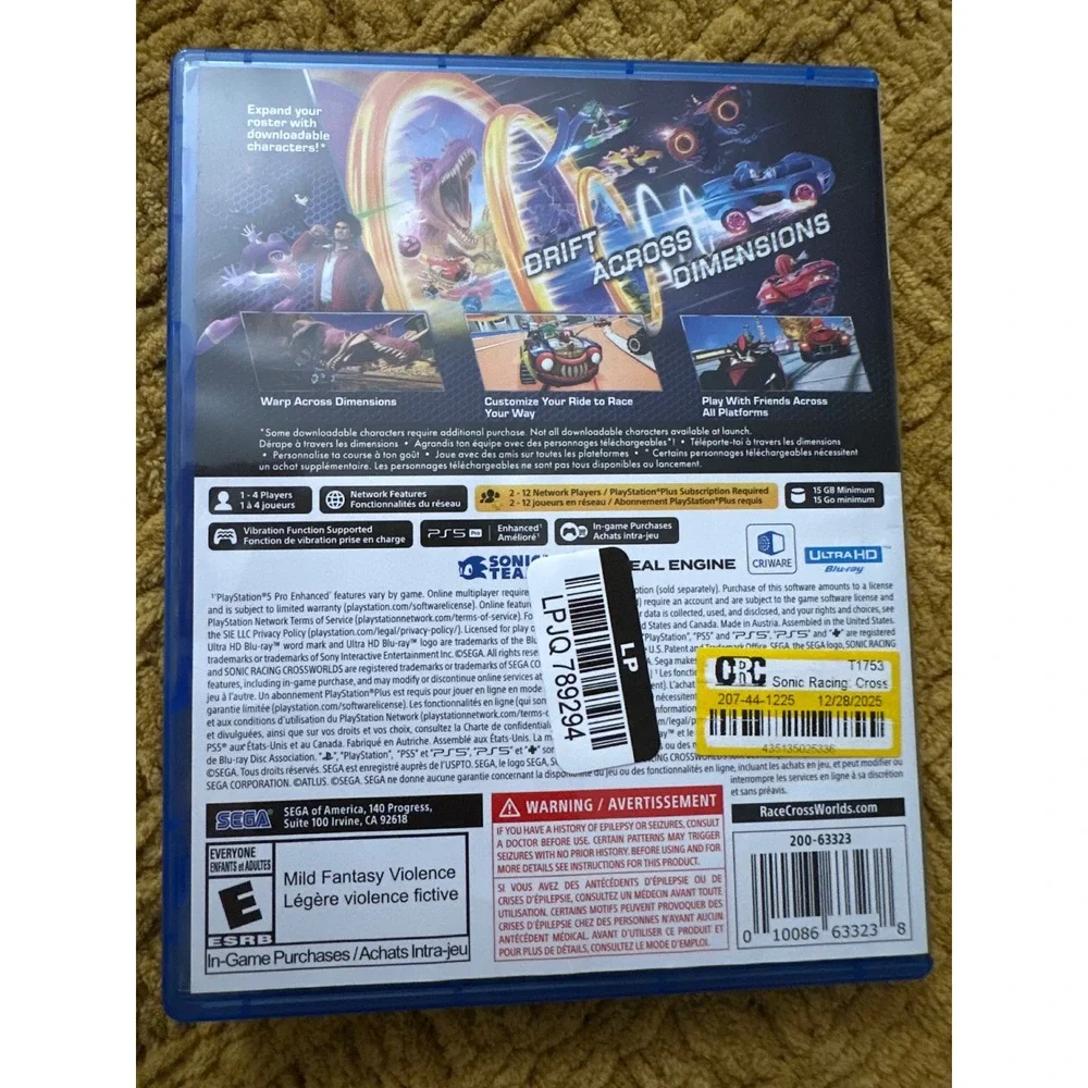 Sega sonic racing