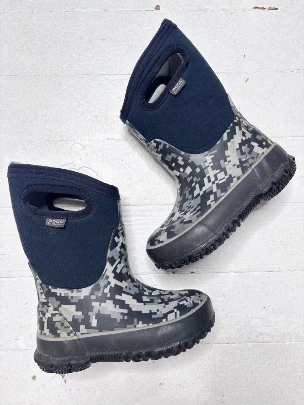 Bogs Classic Digital Camo Winter Boots Rated -30 Size 9 Grey Black