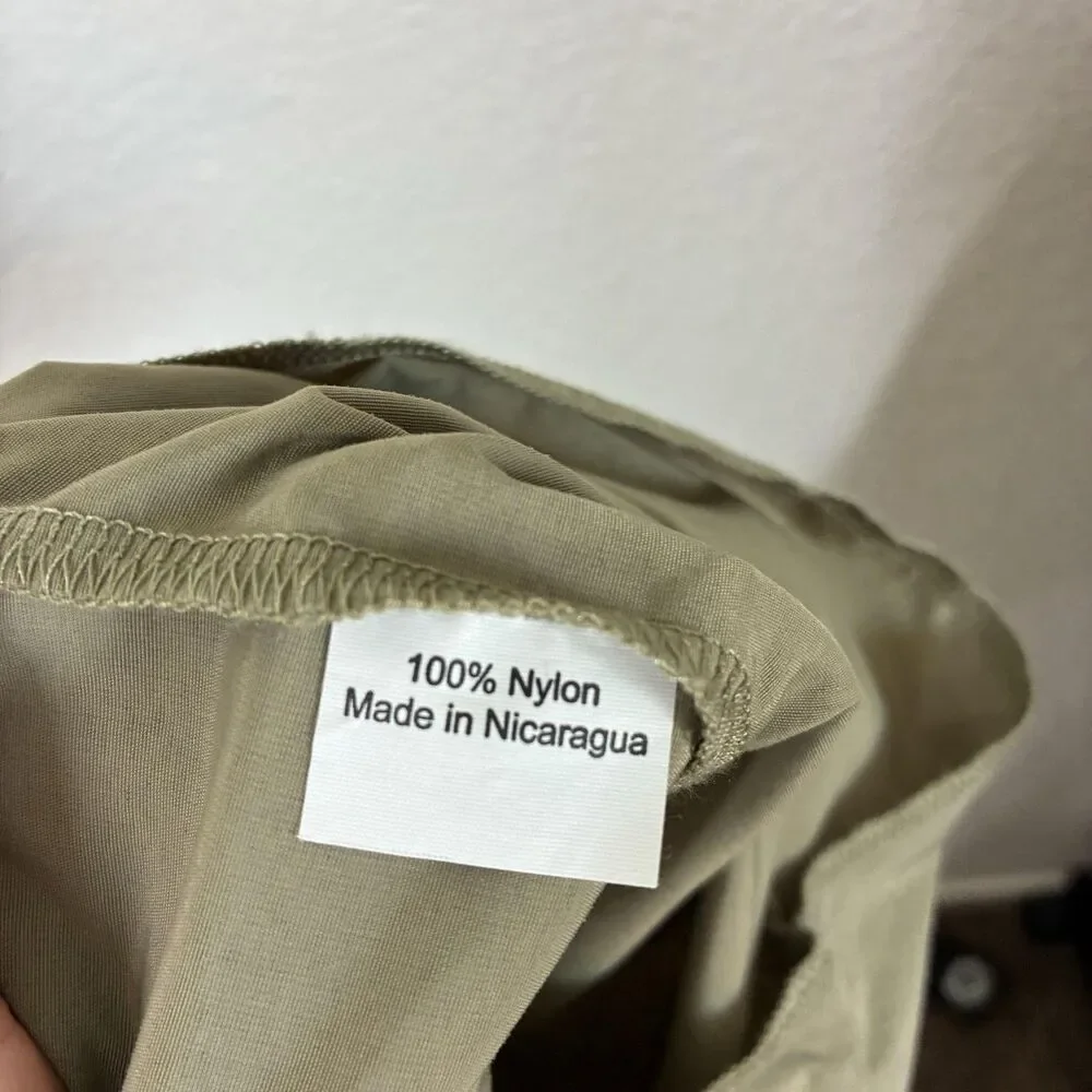 Patagonia Nylon Drawstring Shoe Bag Stuff Sack Khaki Travel Pouch Organizer