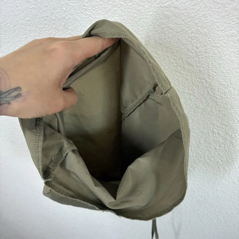 Patagonia Nylon Drawstring Shoe Bag Stuff Sack Khaki Travel Pouch Organizer