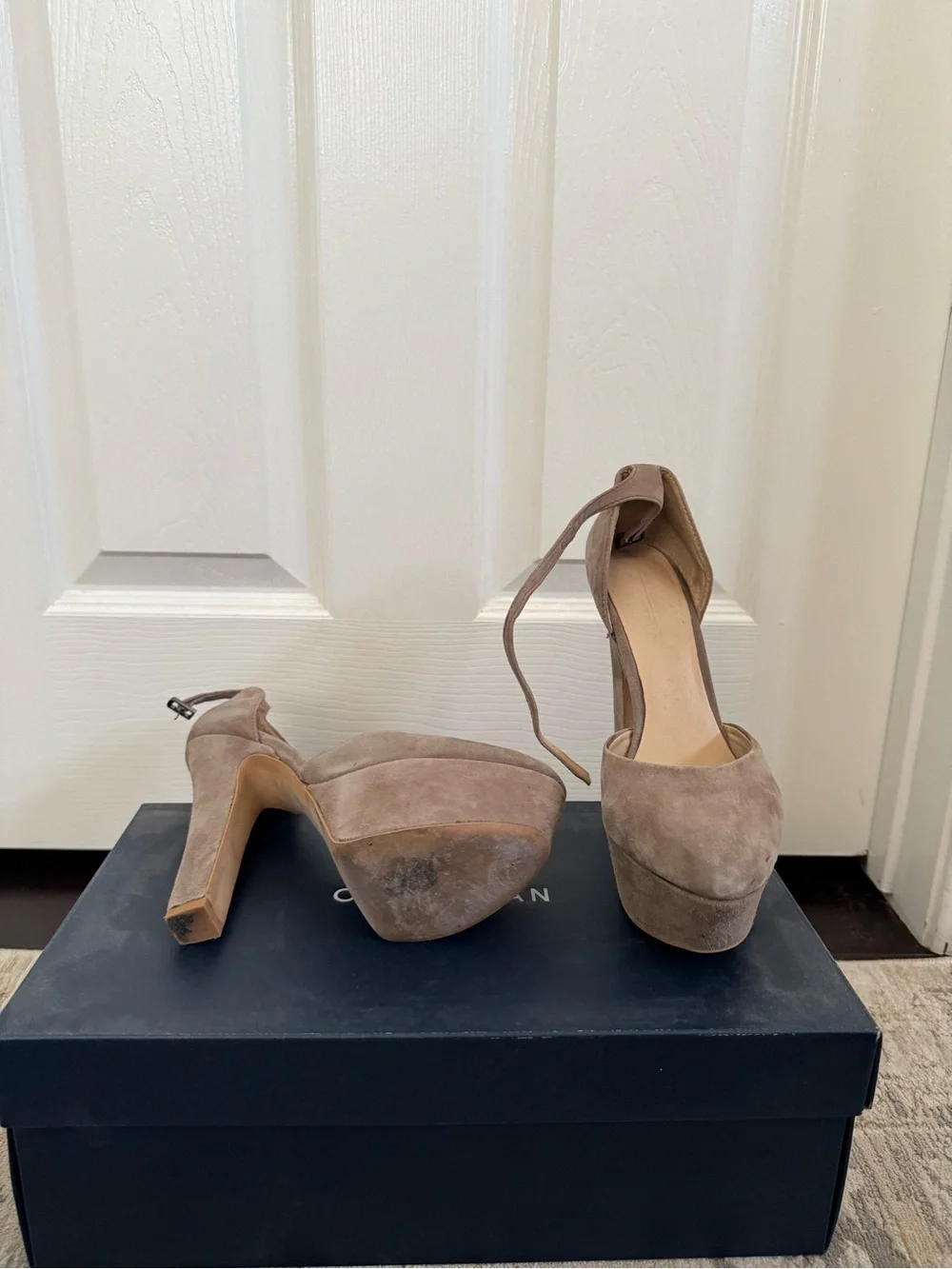 Zara taupe suede