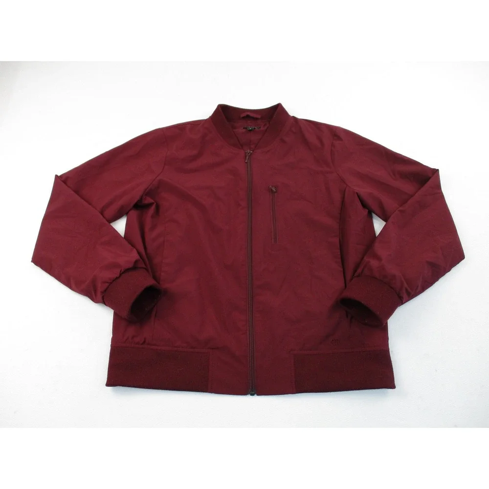 Banana Republic Jacket Mens S Burgundy Bomber Full Zip Utility Lightweight 25131