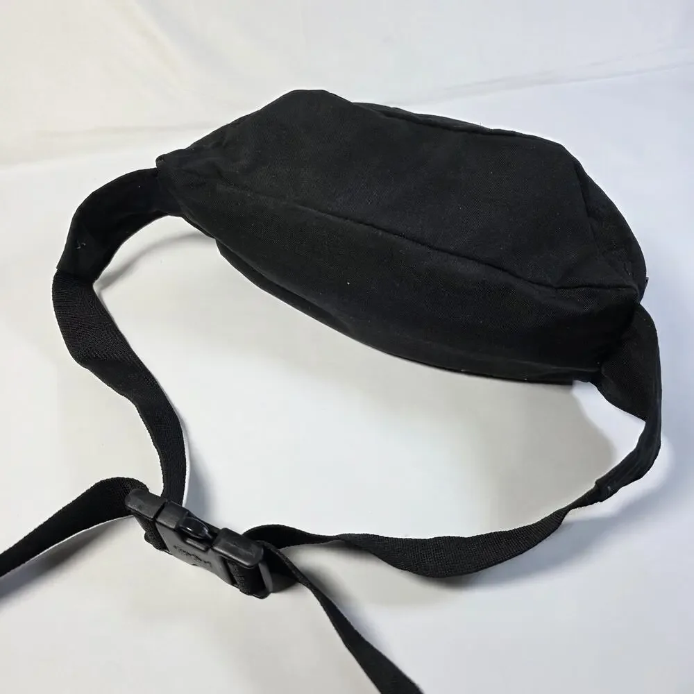 Vintage Jansport Fanny Pack Made In USA Black Nylon Waist Bag 90s Hip Pack