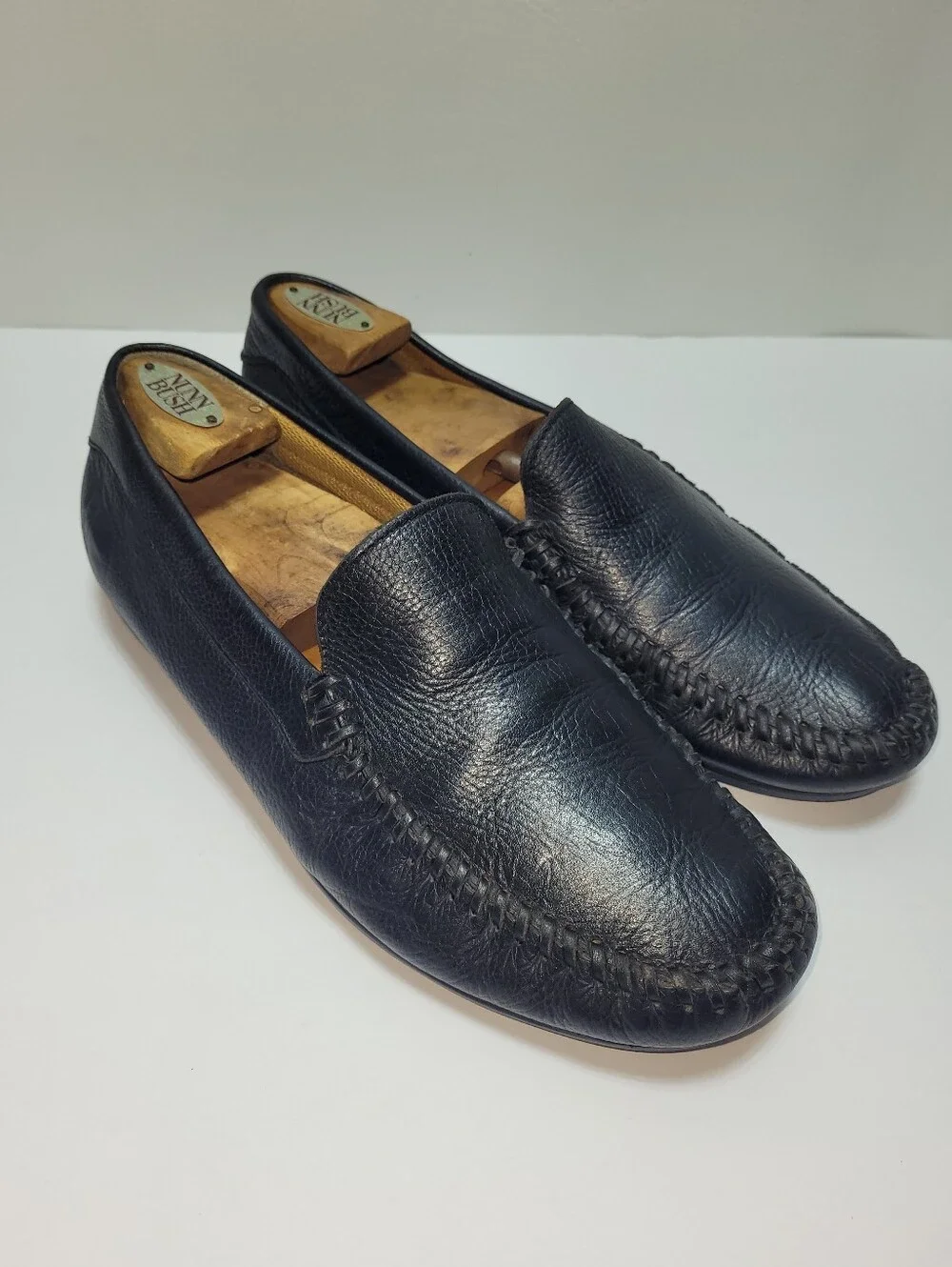 Arnold Palmer Augusta Collection Black Leather Slip-On Loafers