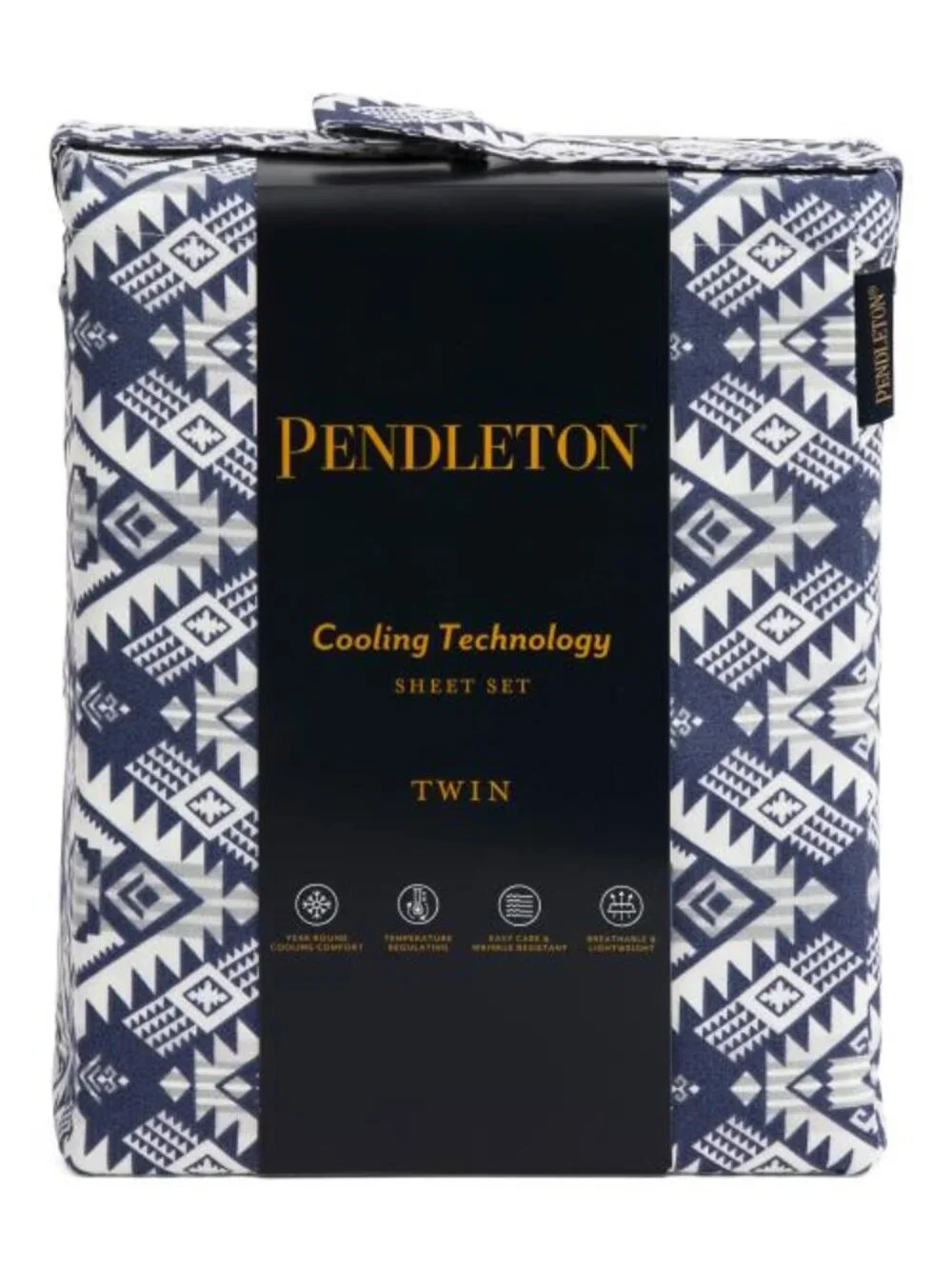 PENDLETON Navy & White Cooling Geometric Sheet Set