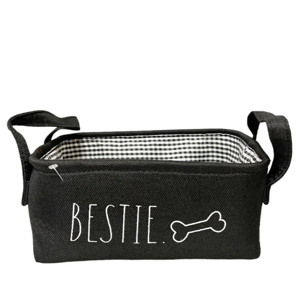 NEW Rae Dunn BESTIE 🦴 Collapsible Basket w/Handles