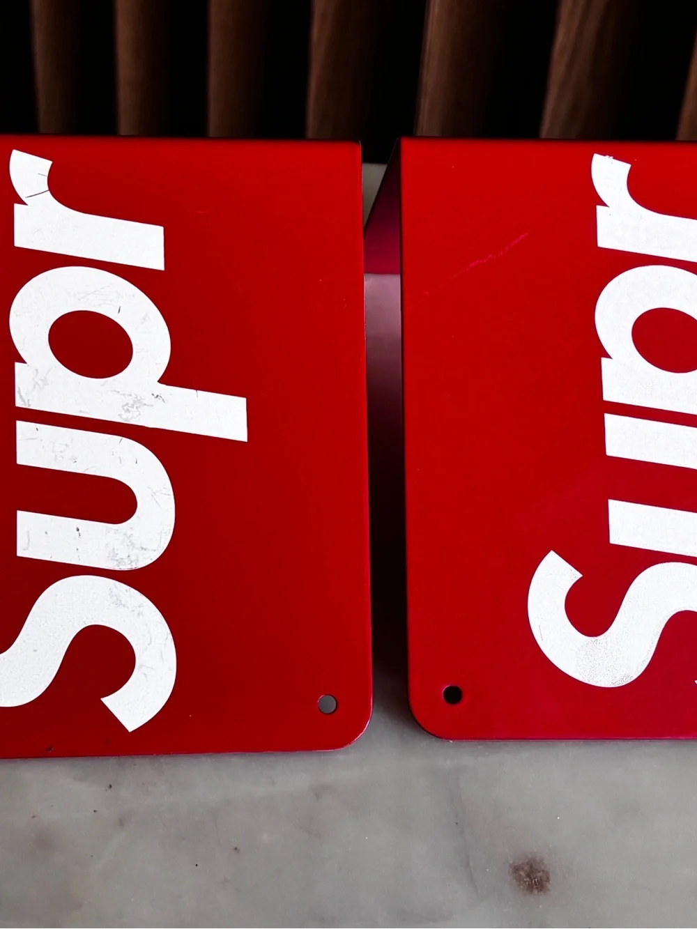 Supreme Red Metal Bookends – Set of 2